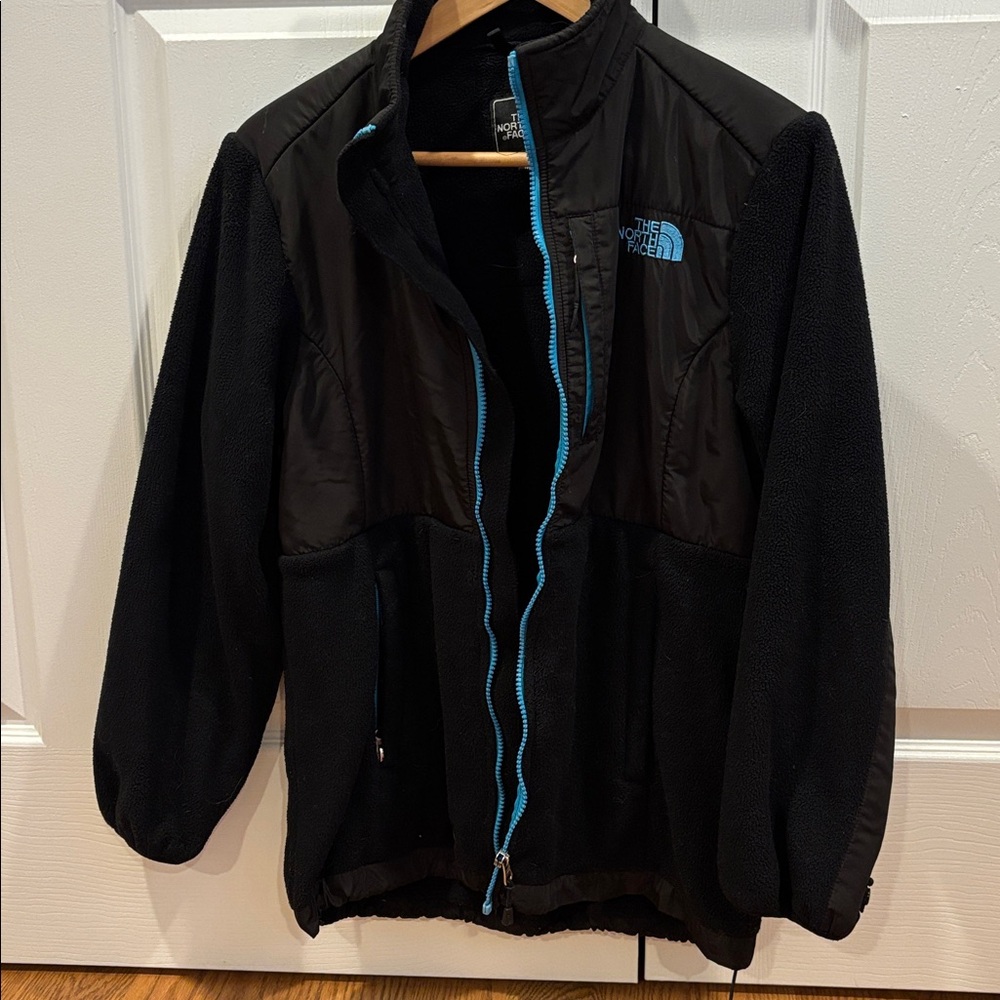 North Face Black Jacket with Blue Trim